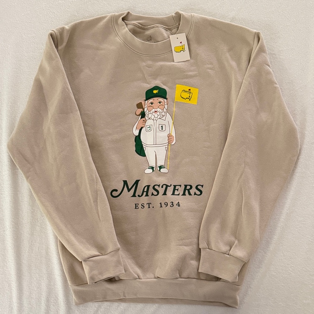 NWT Masters Small Beige Caddie Crewneck Sweatshirt